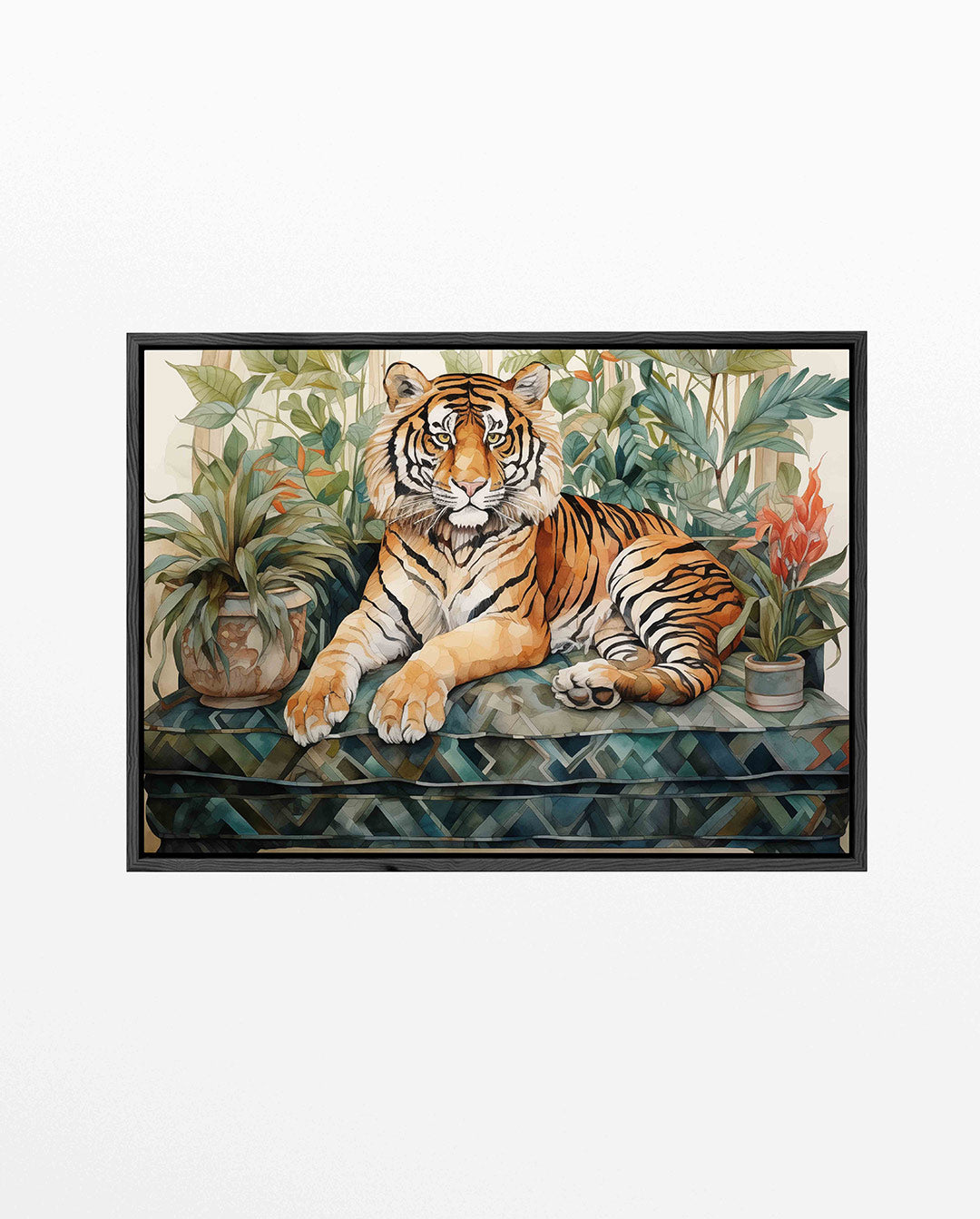 Tijger en bladeren Kunstwerk