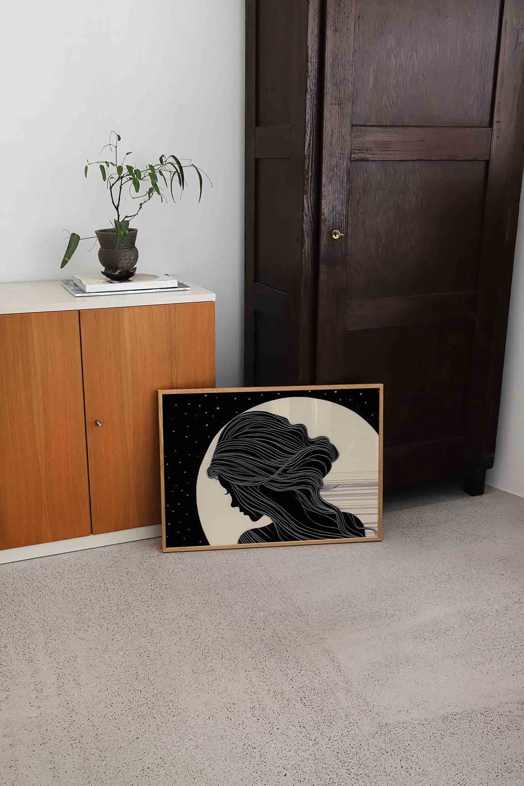 Silhouet van vrouw Poster