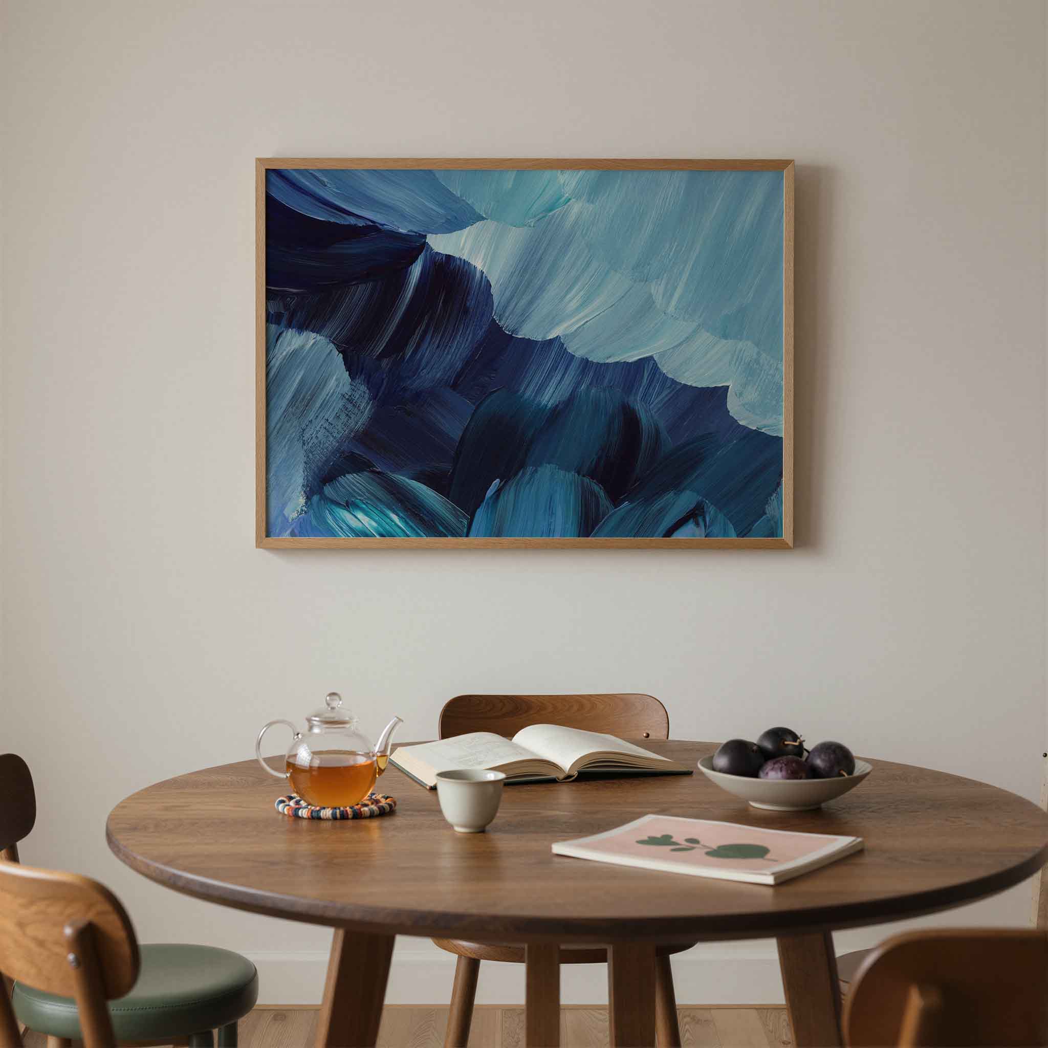 Abstracte blauwe vormen Poster