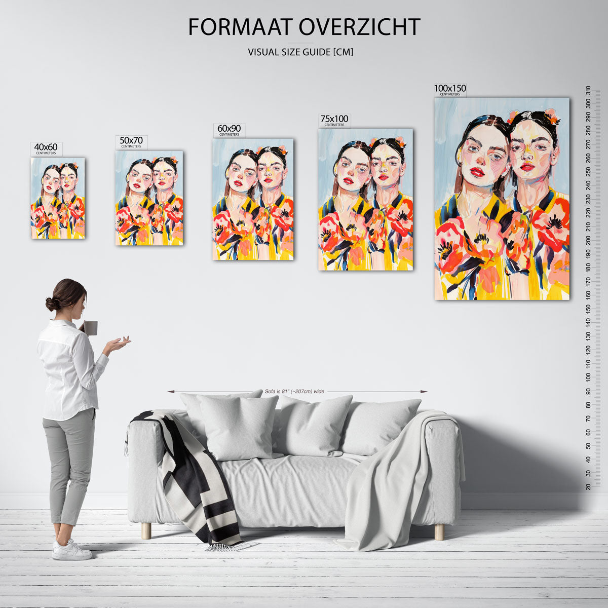 Vrolijke portretten Kunstwerk