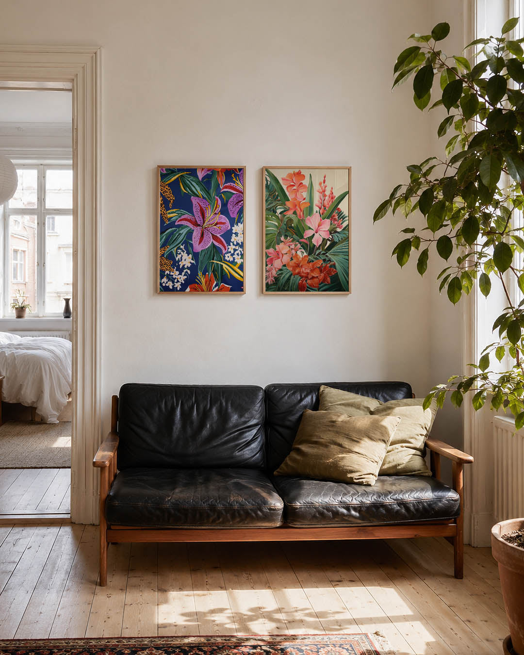 Bloemen en patronen Posterset