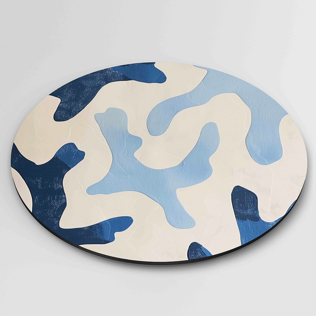 Abstracte blauwe vormen Muurcirkel