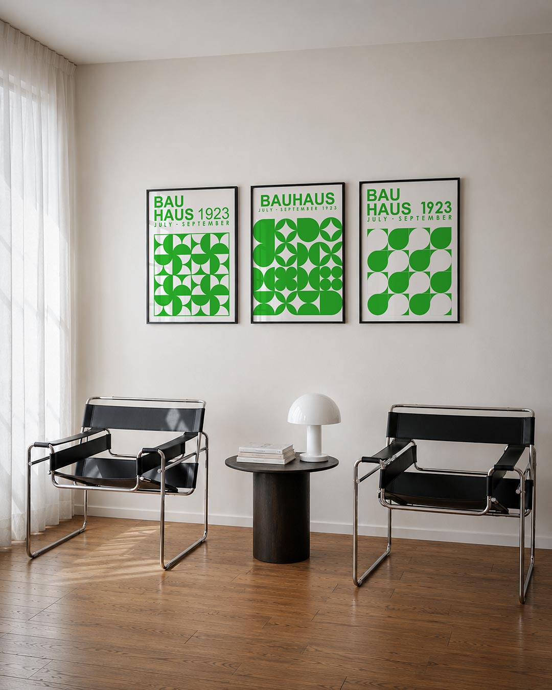 Groene vormenritme Posterset