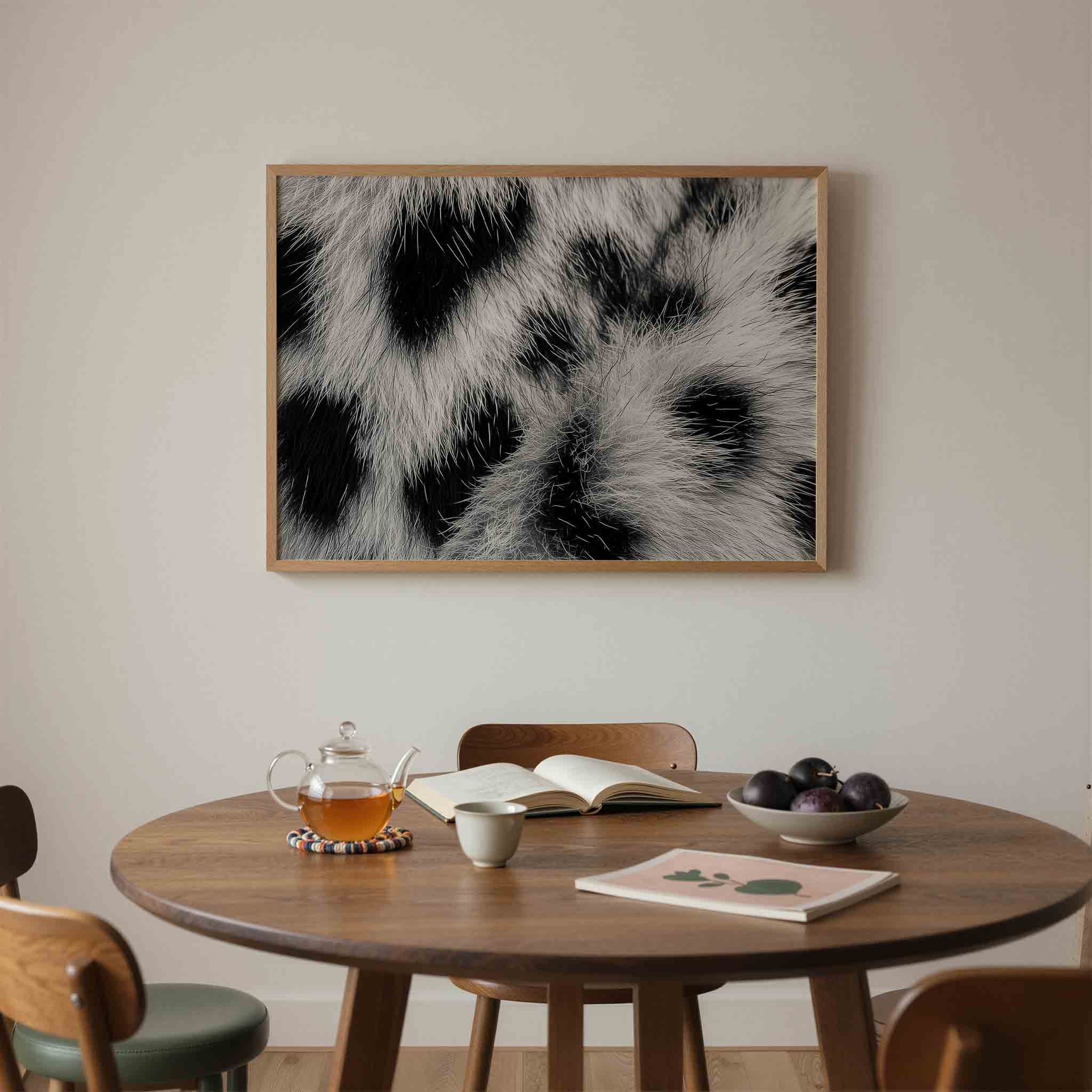 Zwart wit vachtpatroon Poster