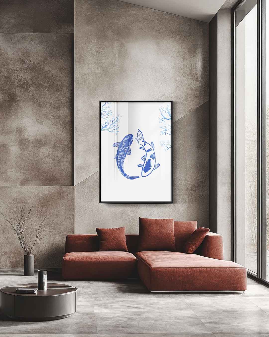 Dans van de Koi Kunstwerk-canvas-dibond-plexiglas-wanddecoratie-WallArtistic