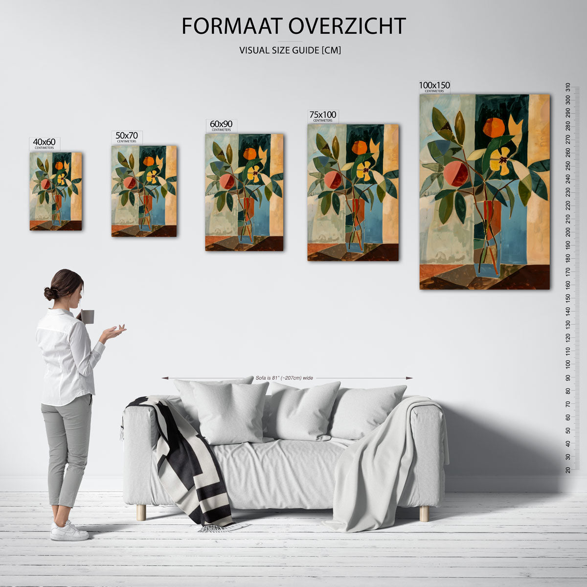 Geometrische bloemvormen Kunstwerk