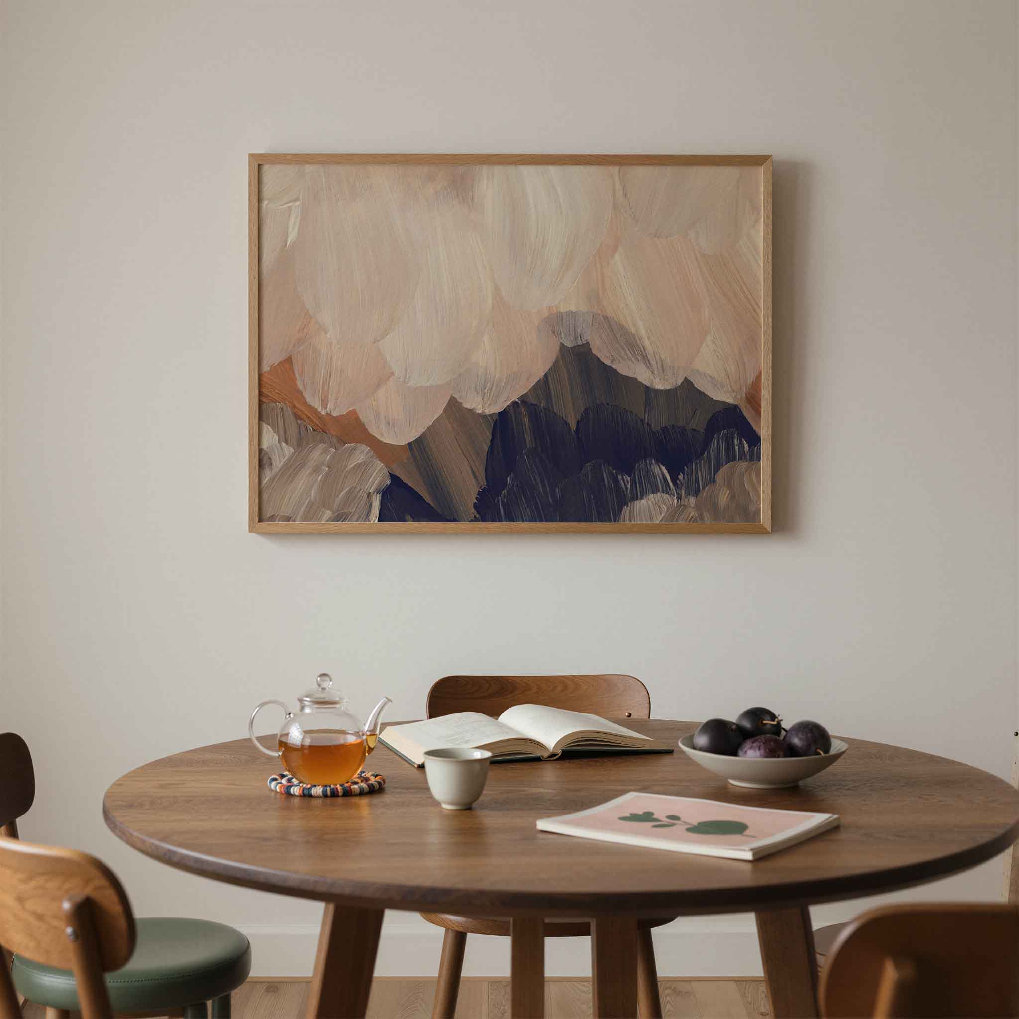 Abstracte penseelstreken Poster