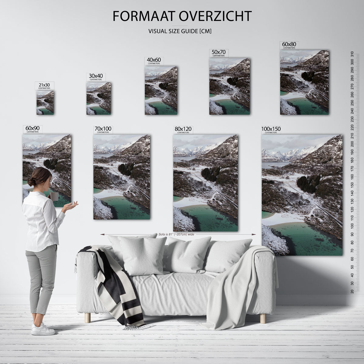 Winterse berglandschap Poster