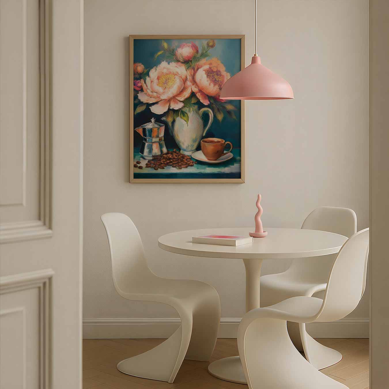 Koffie en Bloemen Poster-WallArtistic