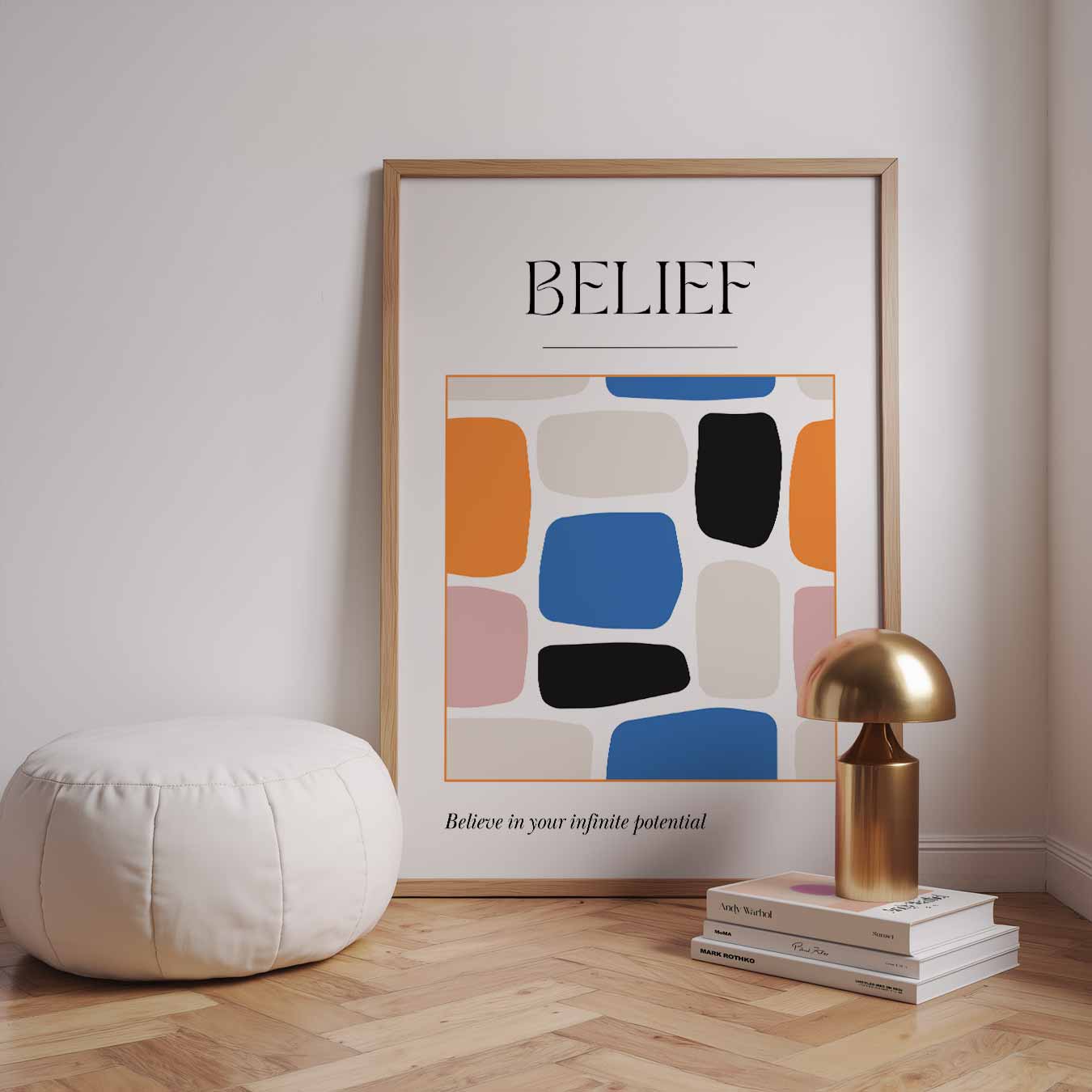 Kleurrijke Inspiratieposter Belief Poster-WallArtistic