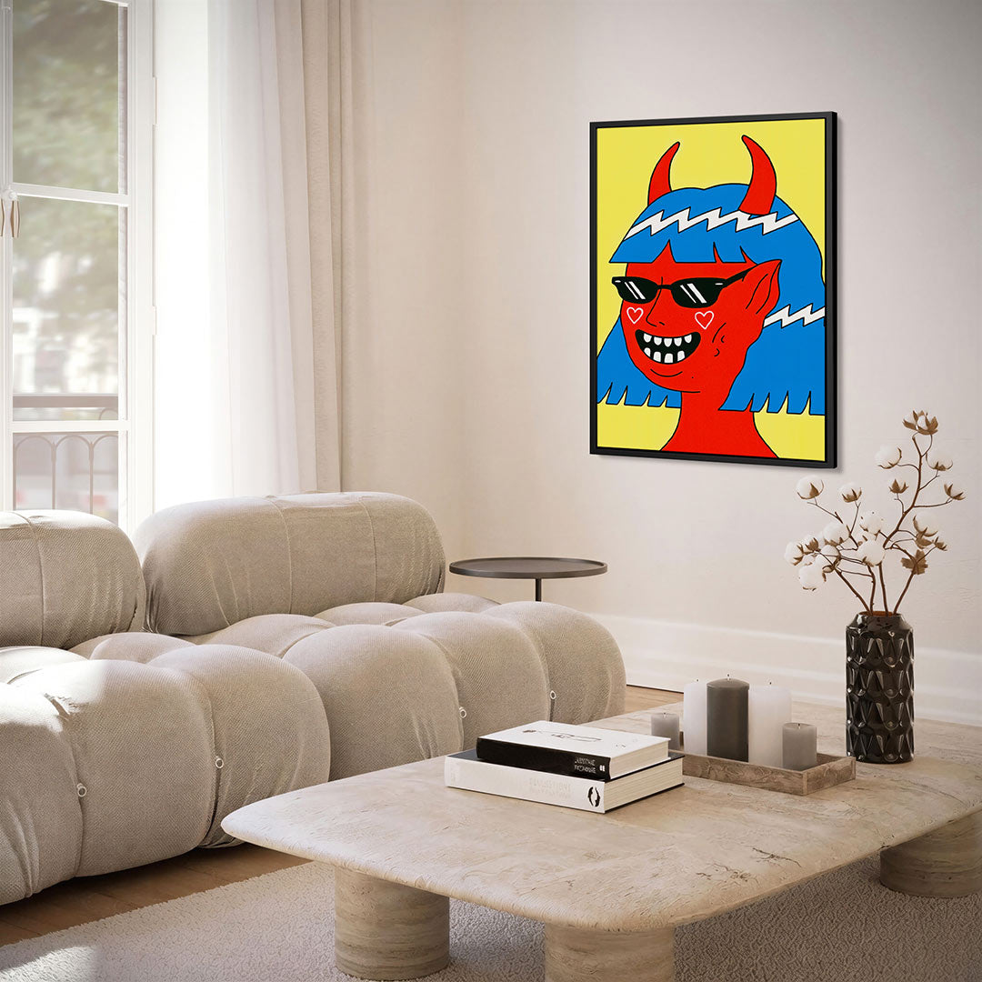 Vrolijke cartoonfiguur Kunstwerk