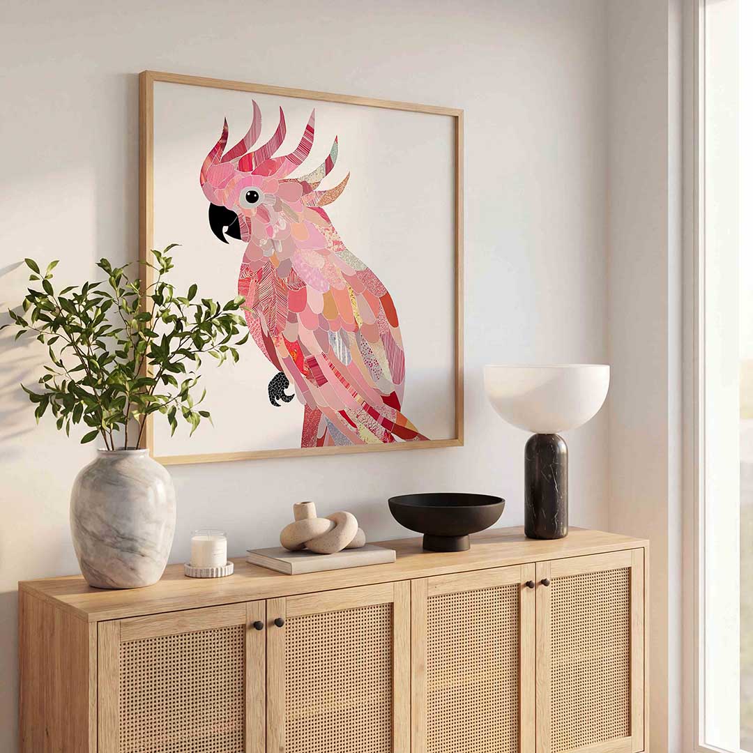 Papegaai in roze tinten Poster