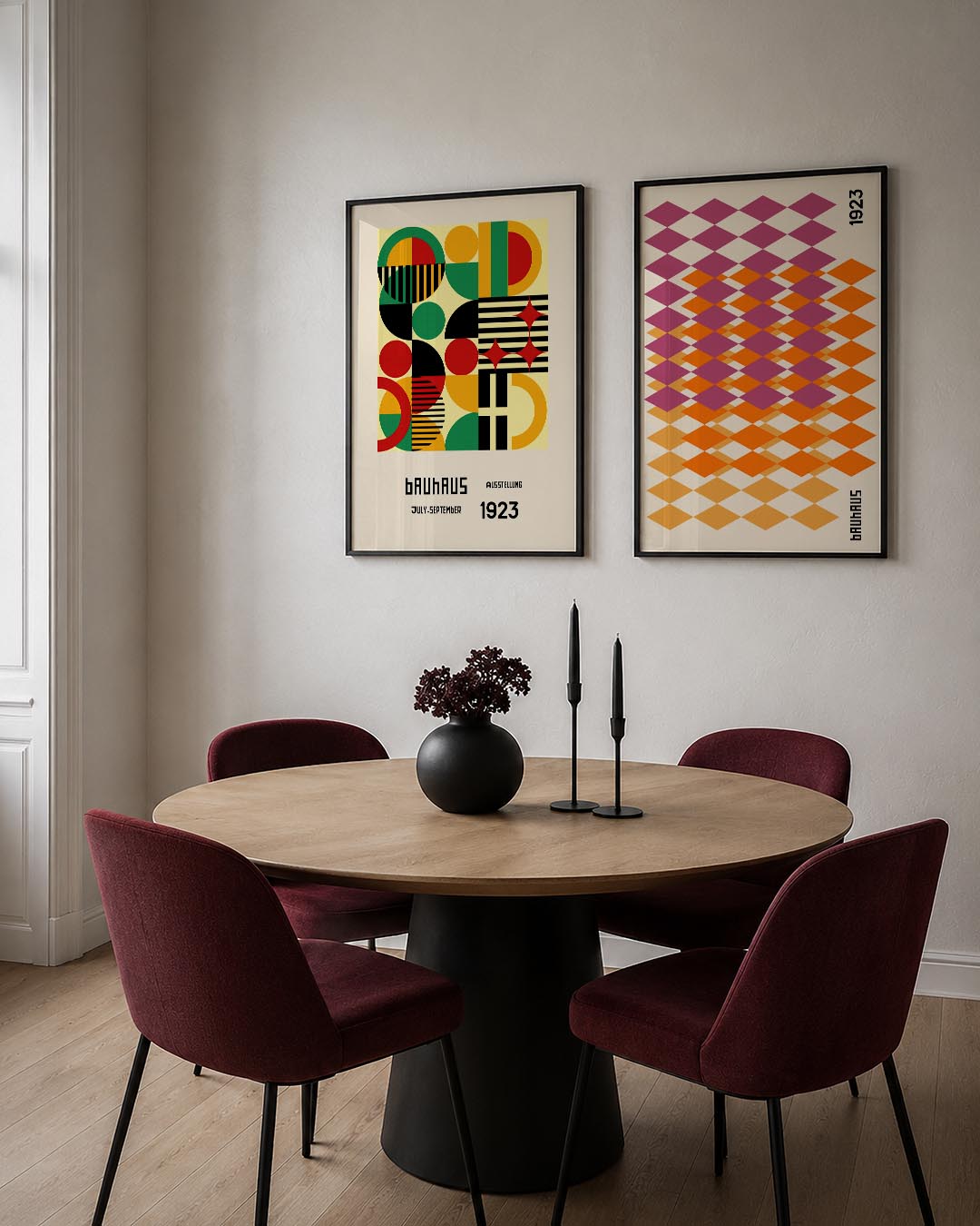 Kleurrijke vormenmix Posterset