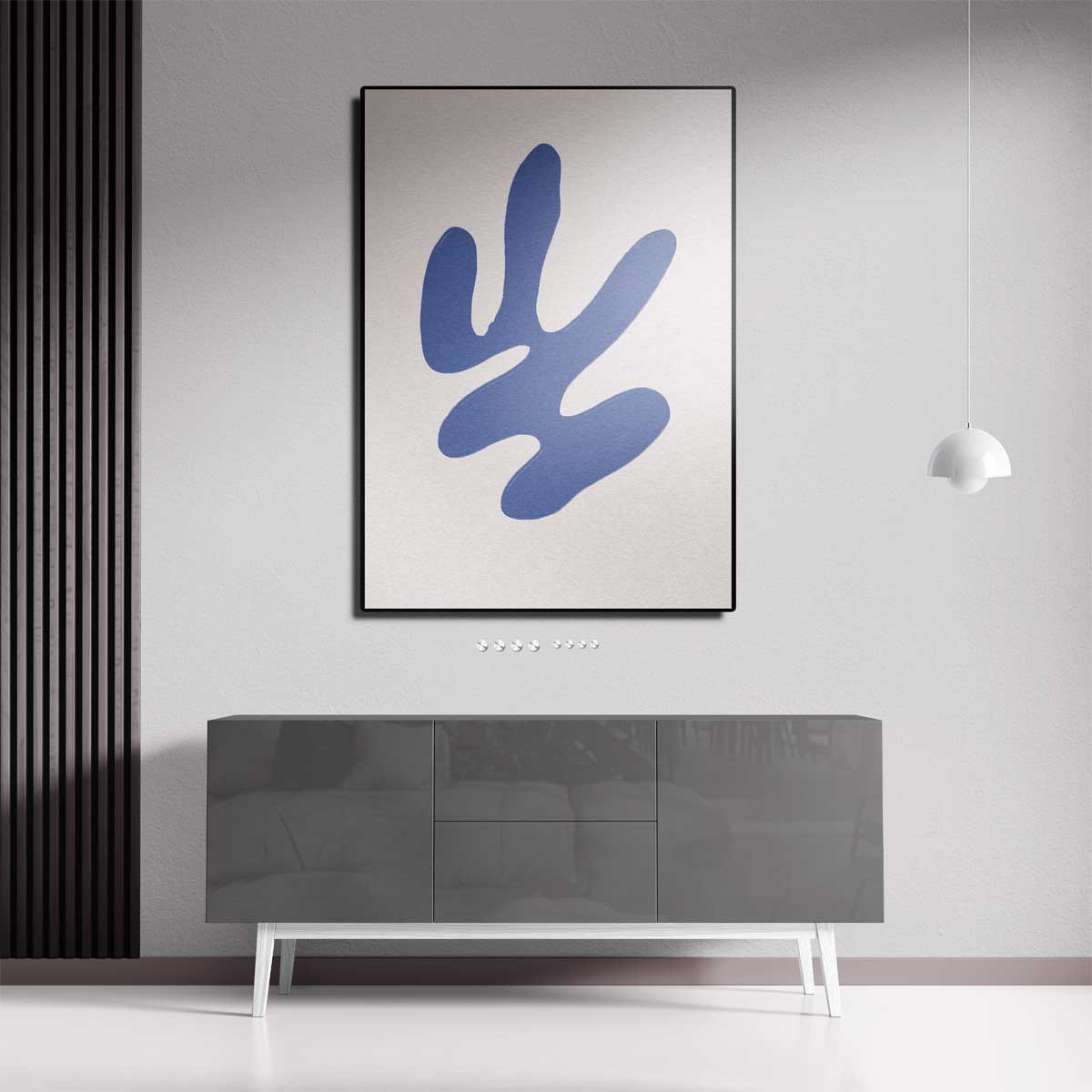 Blauwe Vloeiende Vorm Kunstwerk-canvas-dibond-plexiglas-wanddecoratie-WallArtistic