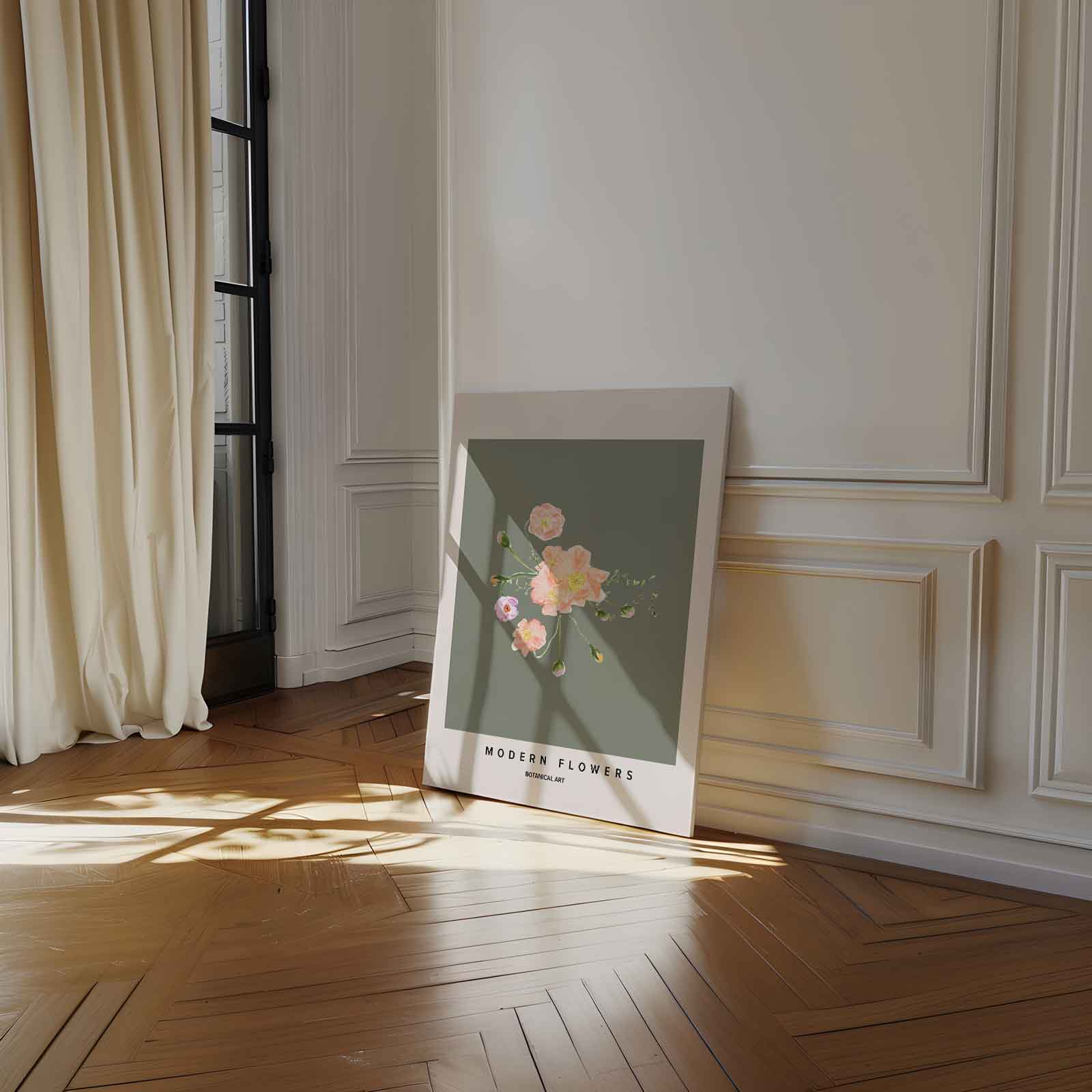 Bloemige Moderniteit Kunstwerk-canvas-dibond-plexiglas-wanddecoratie-WallArtistic