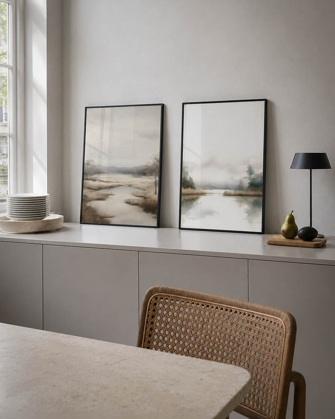 Rustige landschapstonen Posterset