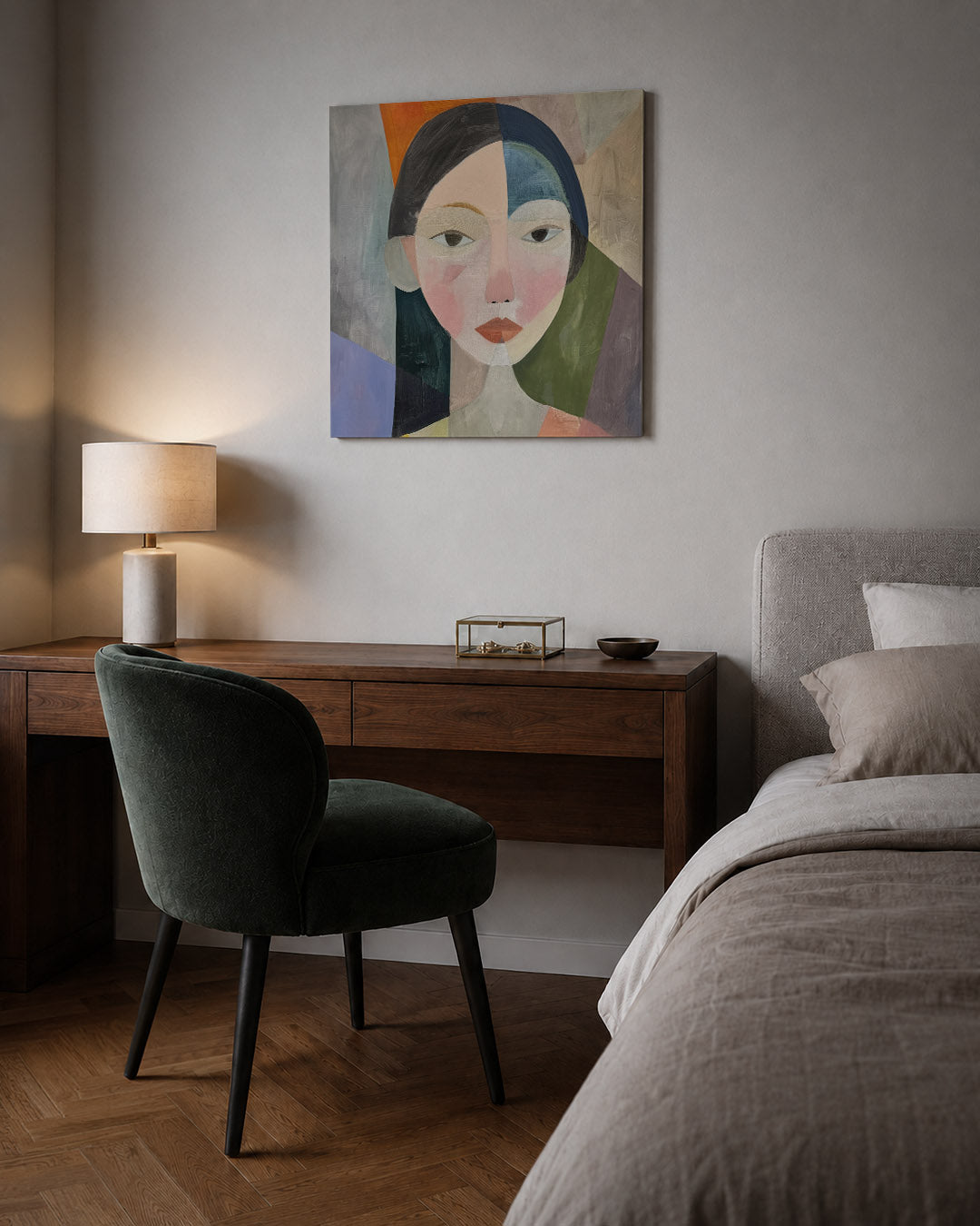 Geometrisch portret Kunstwerk