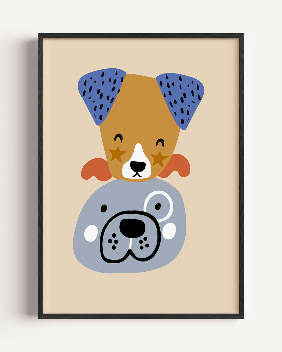 Vrolijke Vriendjes Hondenposter-WallArtistic