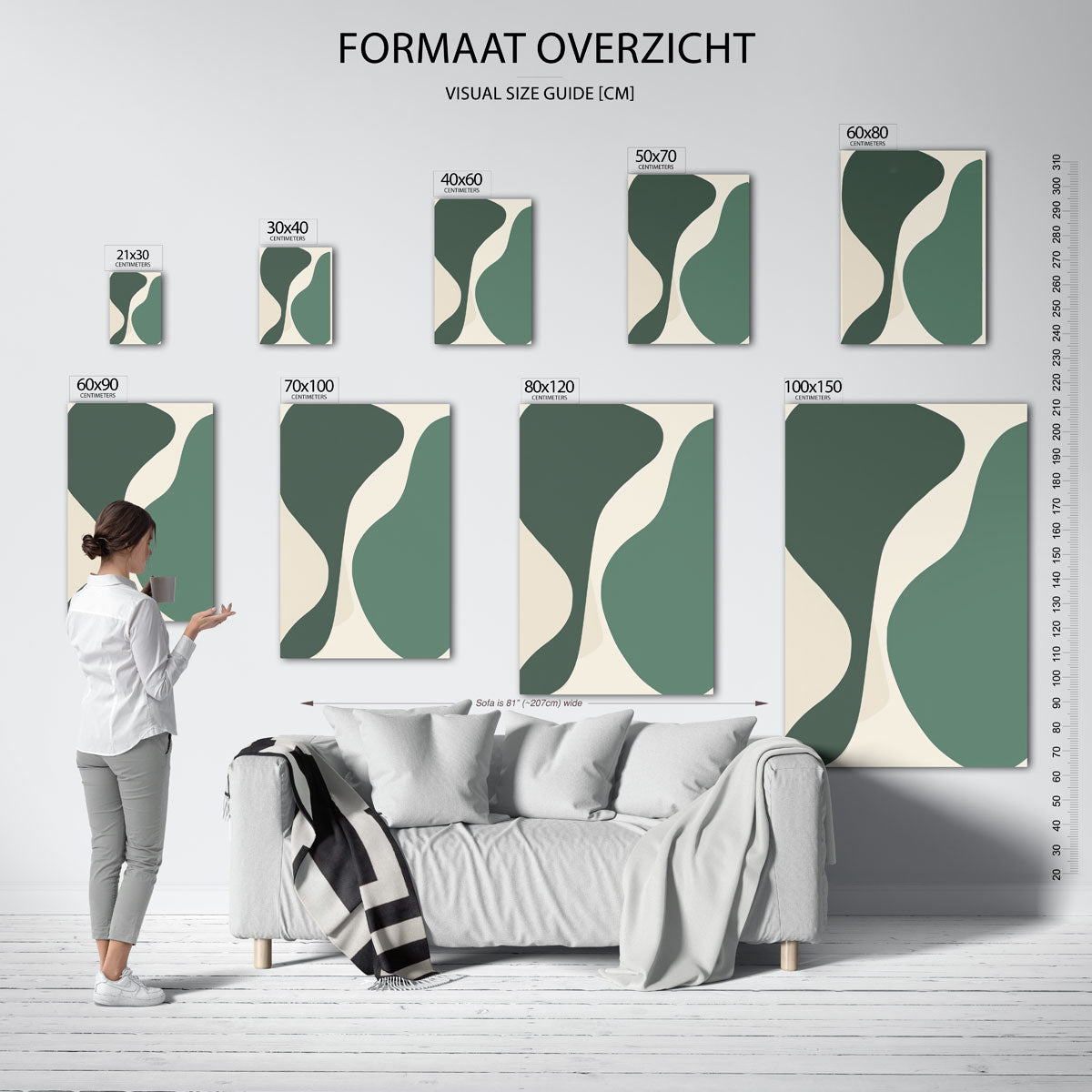 Abstracte groene vormen Poster