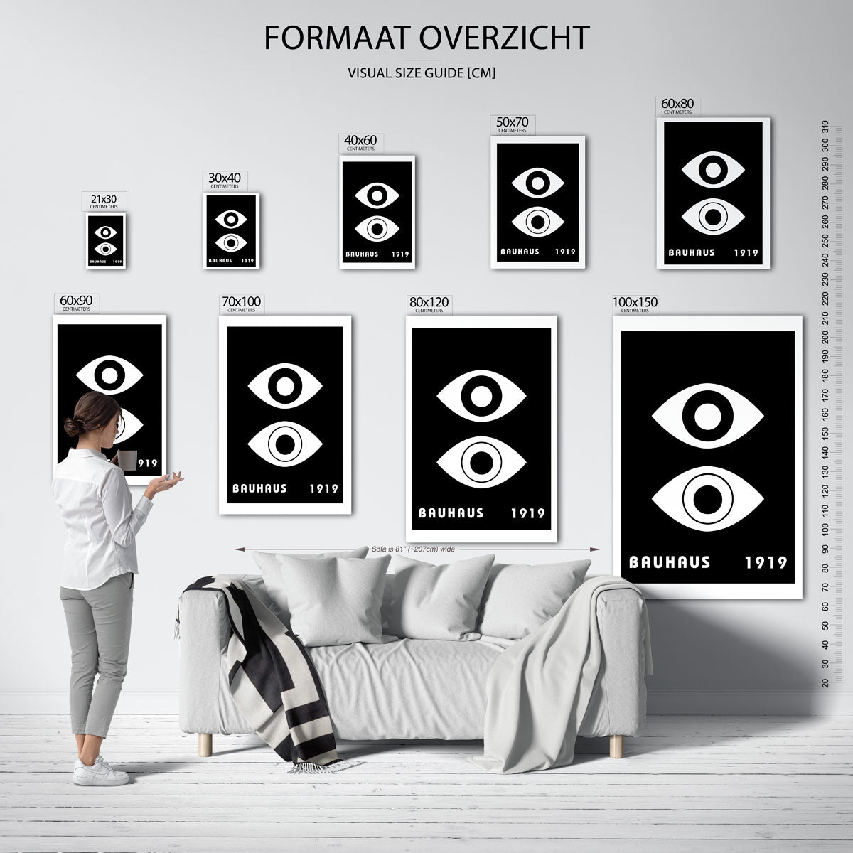 Oogvormen en contrast Poster