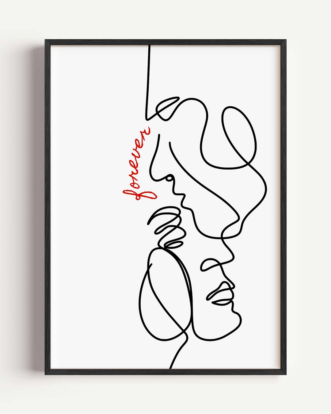 Eindeloze Liefde: Minimalistische Lijntekening Poster-WallArtistic