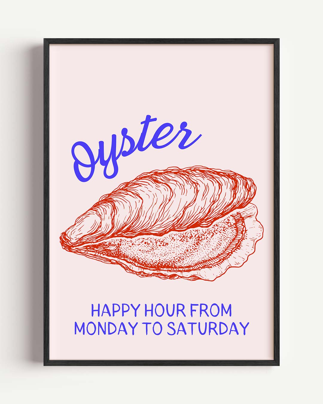 Stijlvolle Oester Happy Hour Poster-WallArtistic