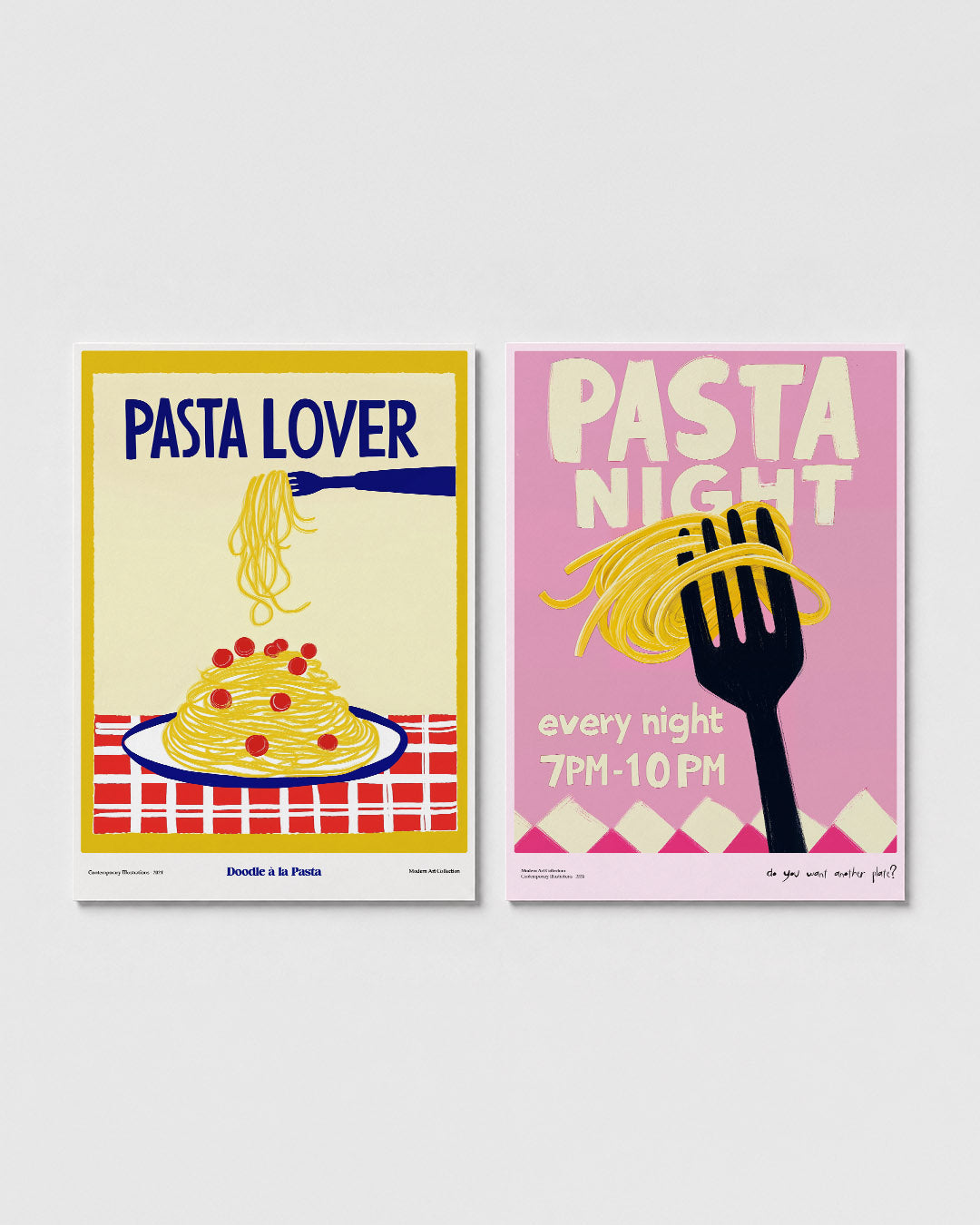 Pasta illustratie Posterset