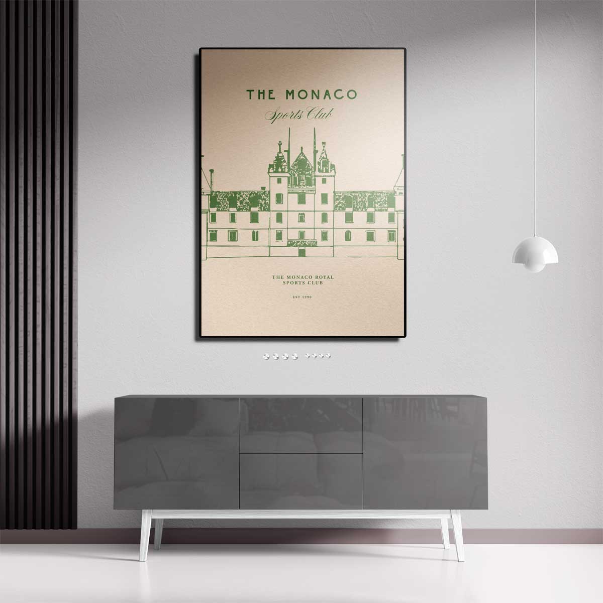 Elegante Architectuur van Monaco Sports Club Kunstwerk-canvas-dibond-plexiglas-wanddecoratie-WallArtistic