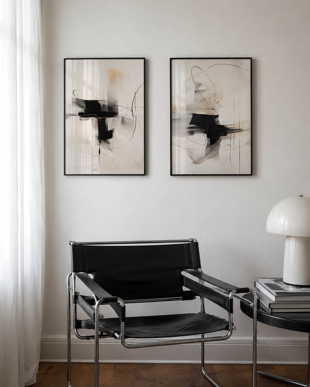 Zwart wit dynamiek Posterset