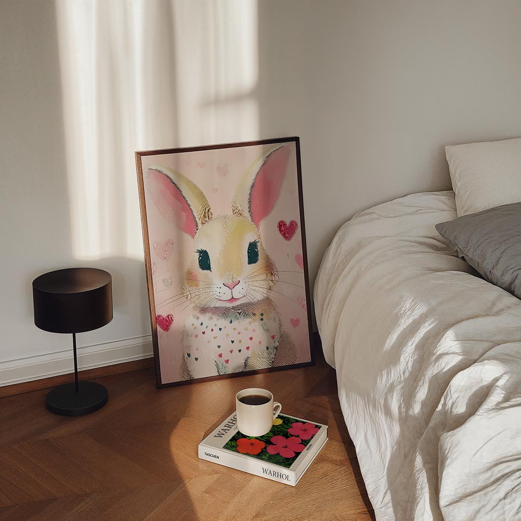 Schattige Konijnenhartjes Poster-WallArtistic