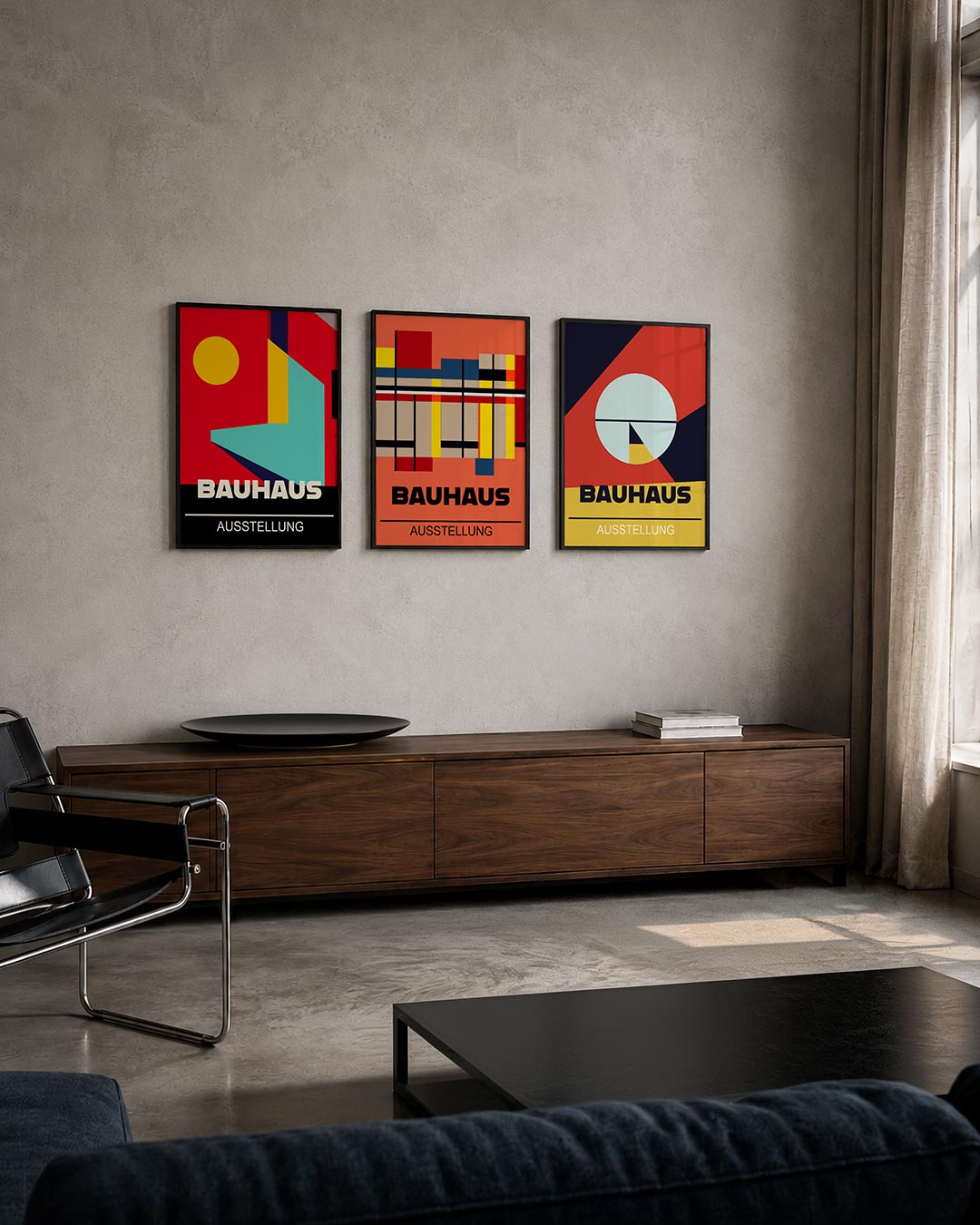 Kleurrijke vlakverdeling Posterset