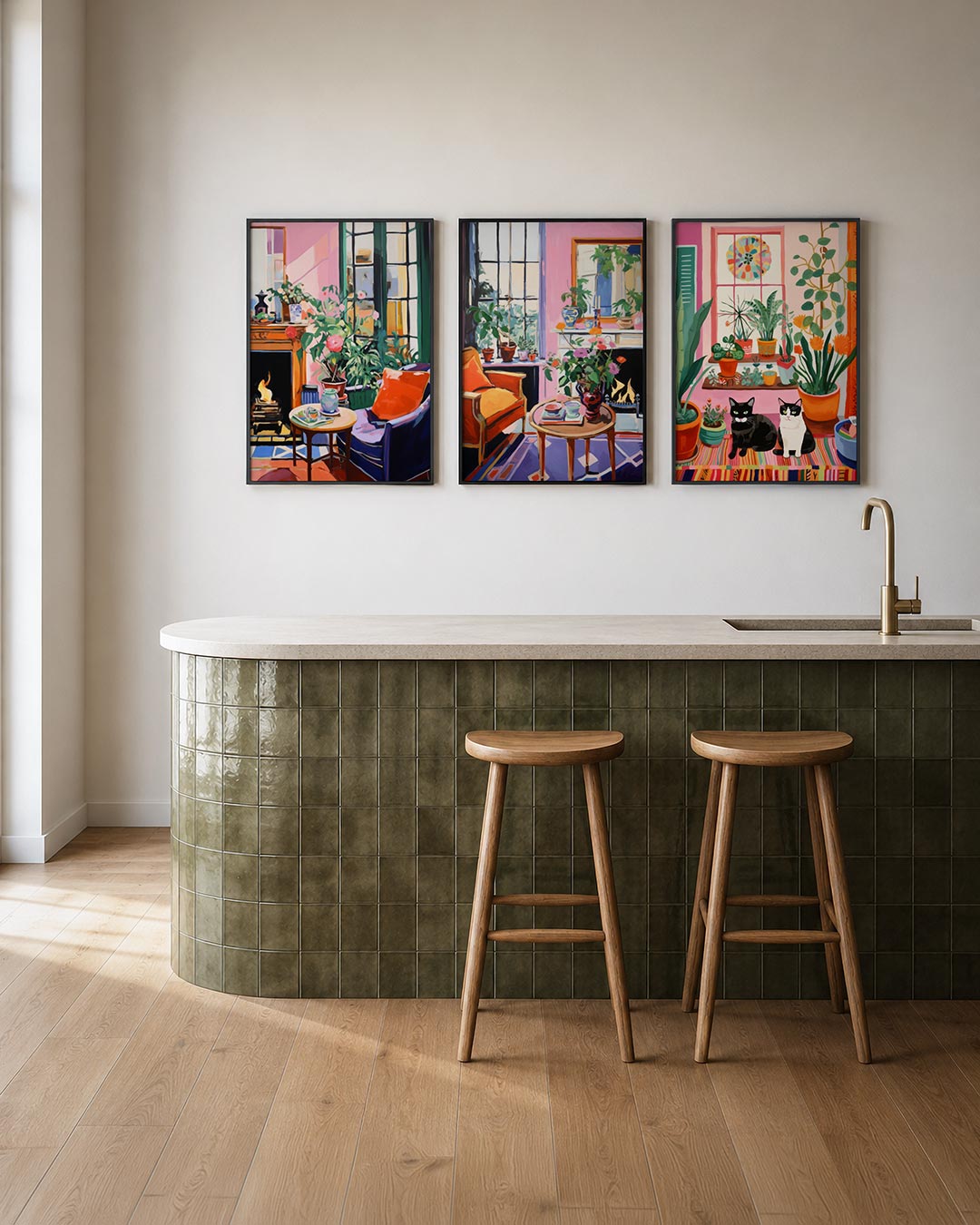 Kleurrijke interieurharmonie Posterset