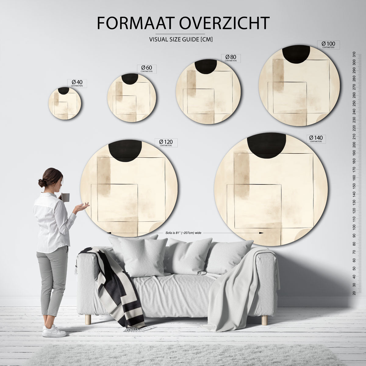 Geometrische vormen Muurcirkel