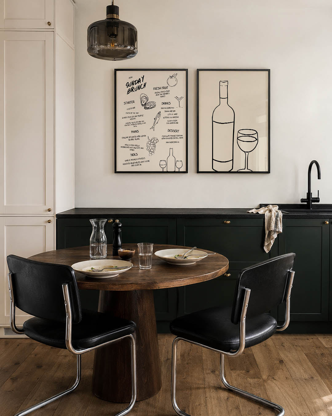Eten en illustraties Posterset