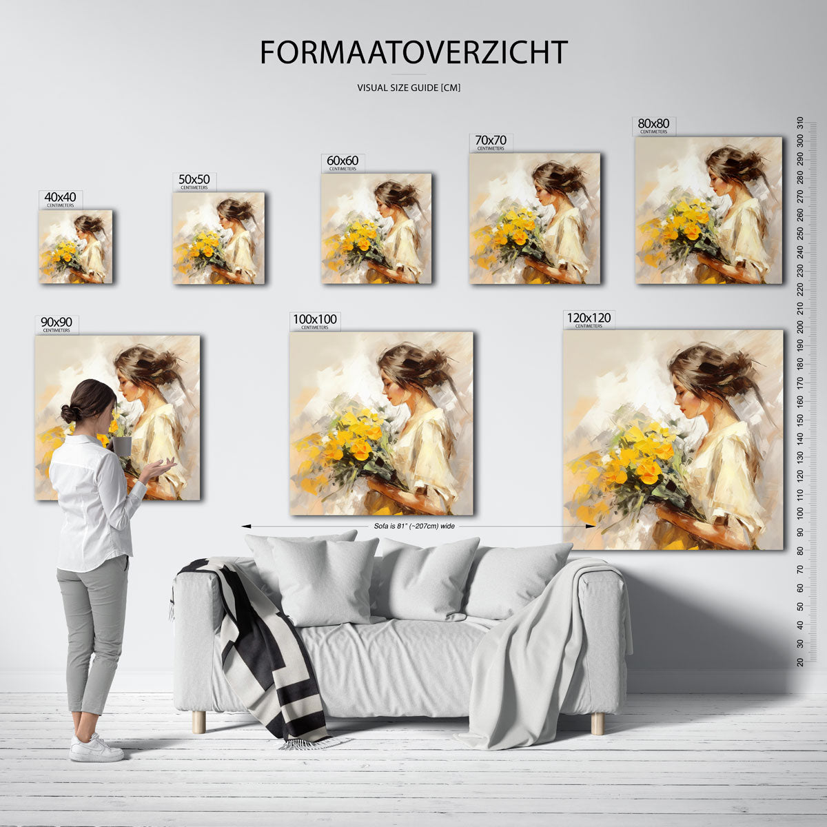 Vrouw met bloemen Poster