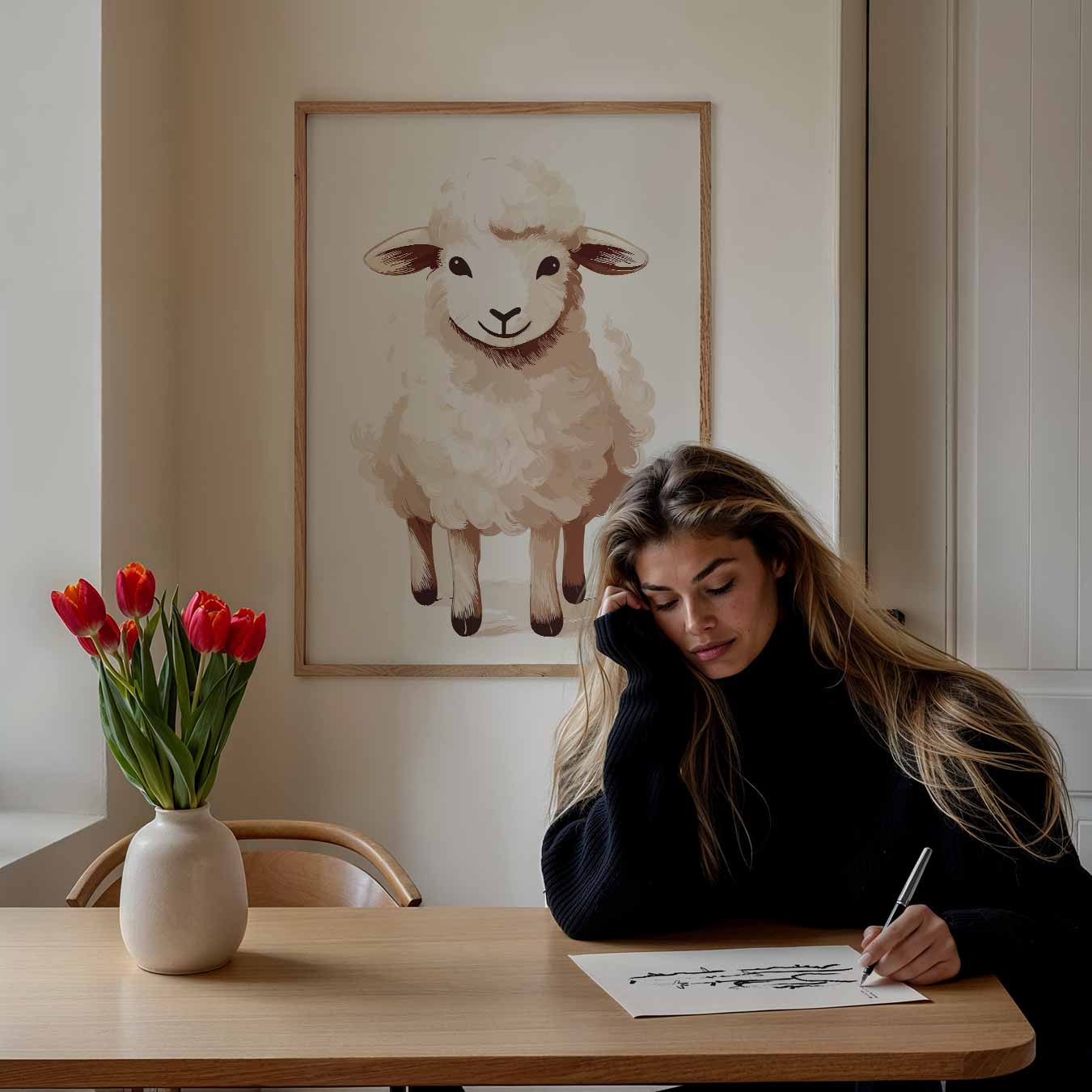 Schattige Lammetjesposter-WallArtistic