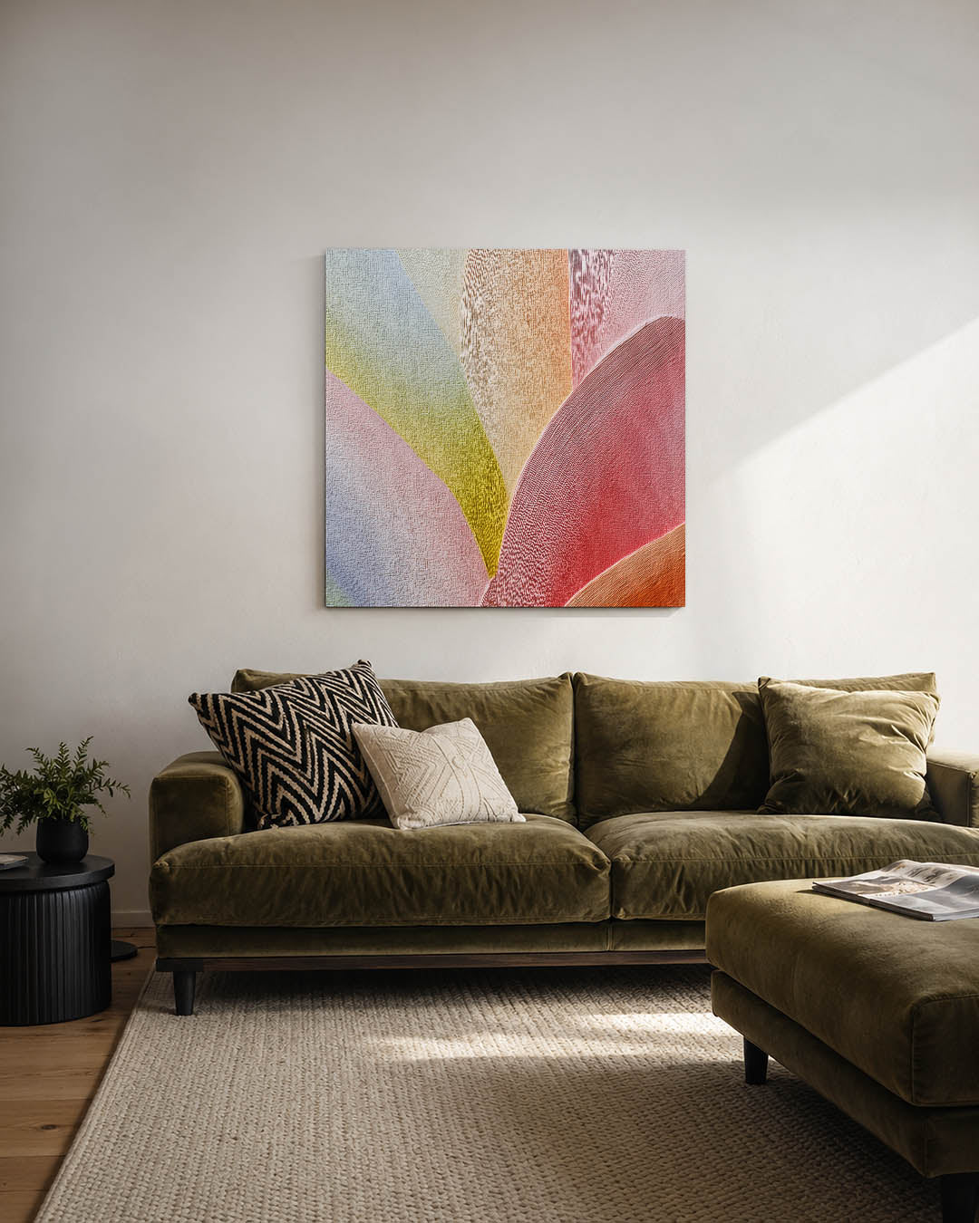 Vloeiende kleurencompositie Kunstwerk