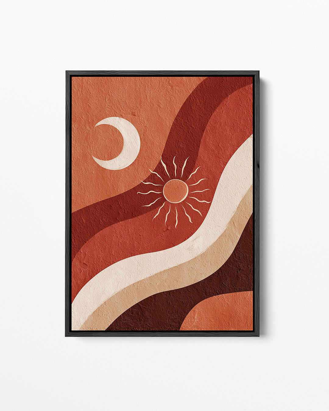 Golvende zon en maan Kunstwerk