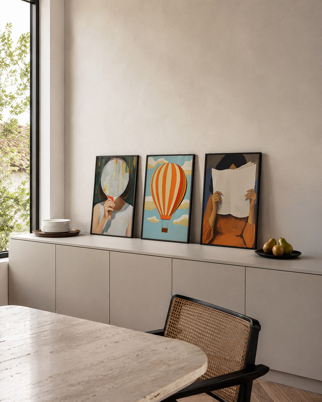 Spiegelvorm en kleur Posterset