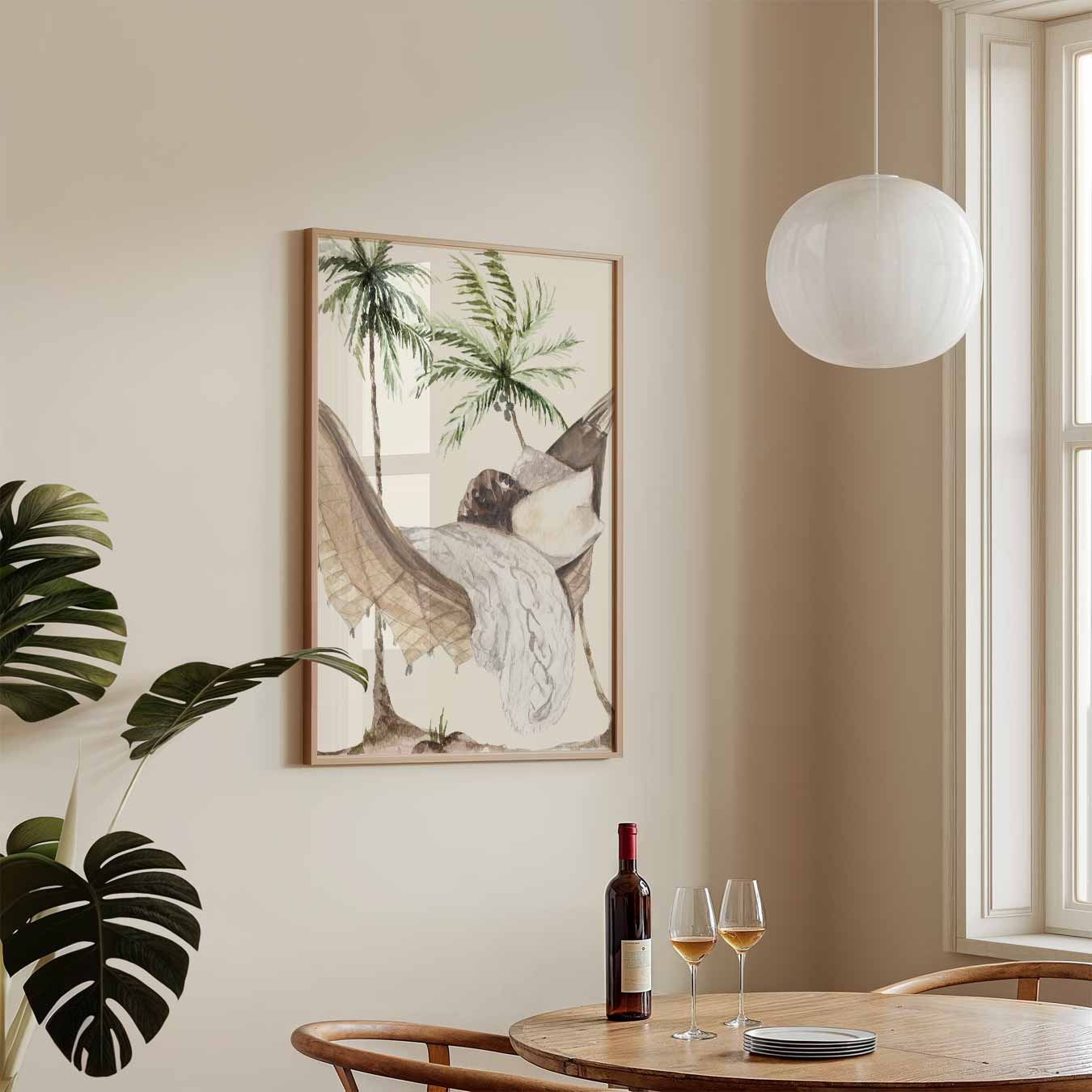 Hangmat onder Palmbomen Poster-WallArtistic