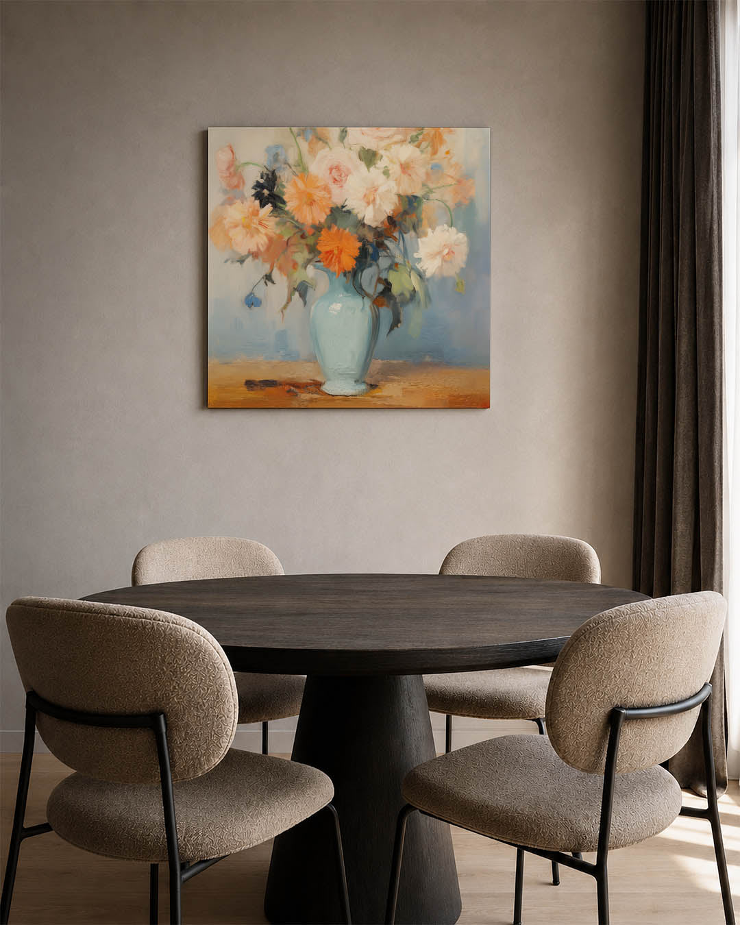 Bloemrijke vaas Kunstwerk