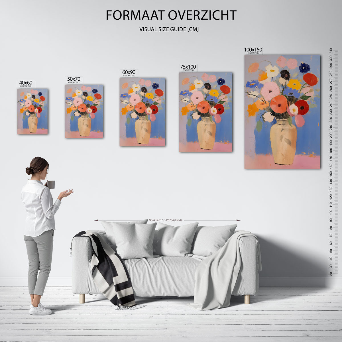 Bloemen in vaas Kunstwerk