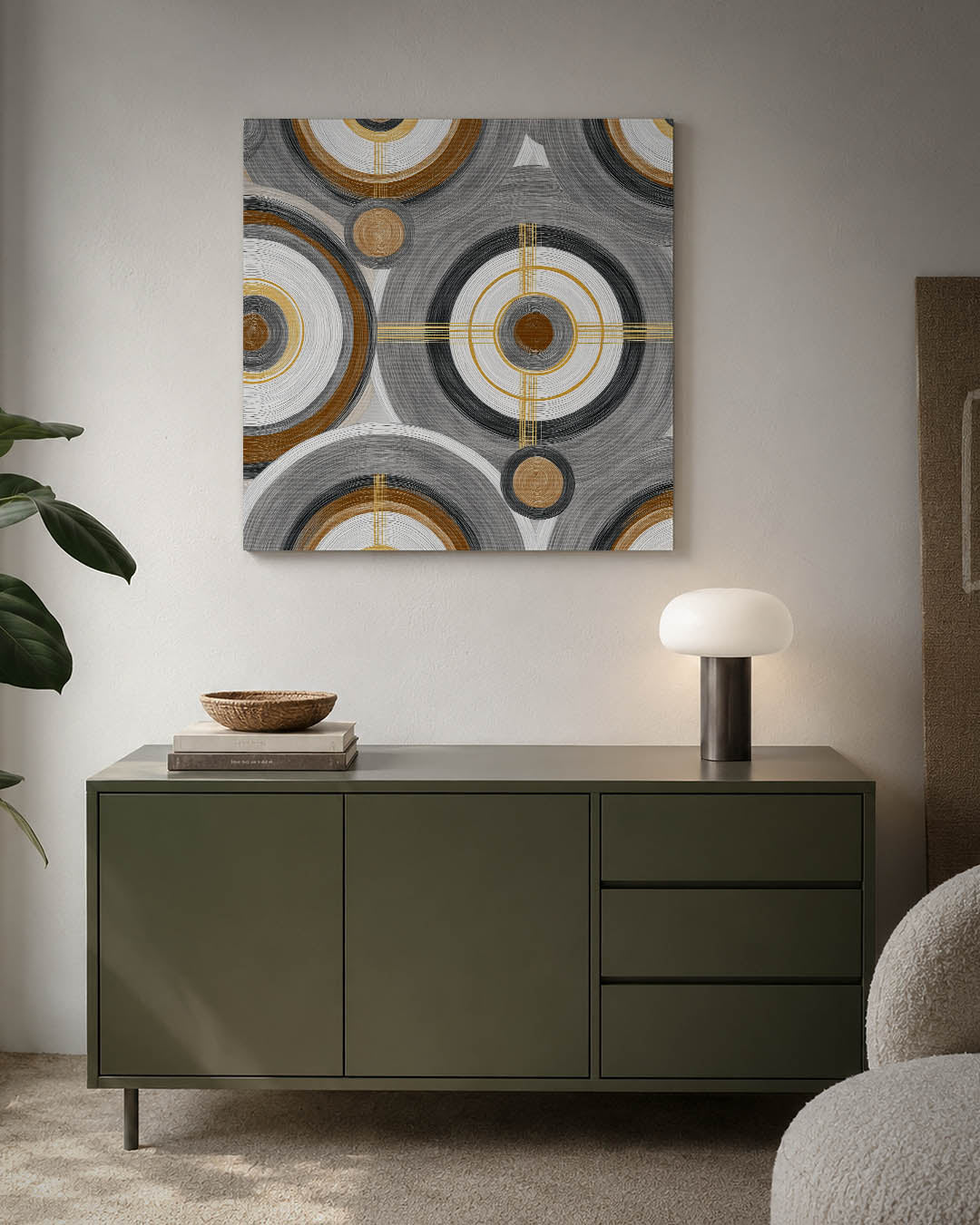 Cirkelpatroon met lijnen Kunstwerk