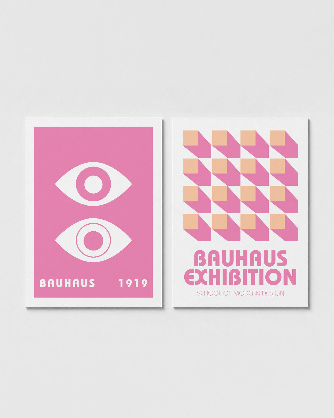 Oogvormen in roze Posterset