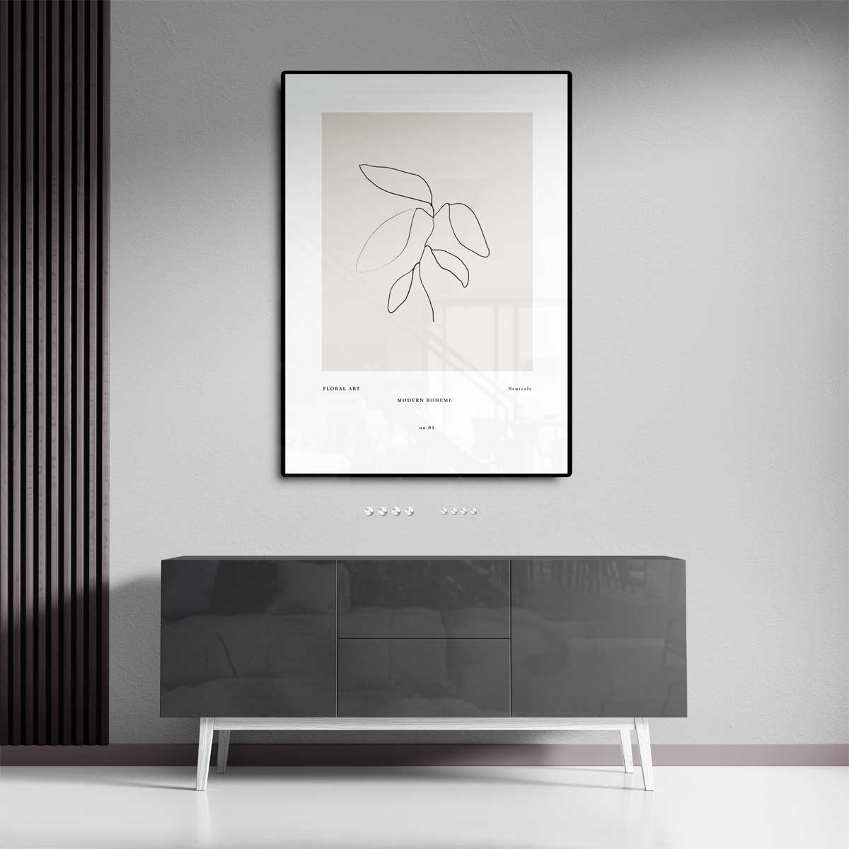 Minimalistische Botanische Lijntekening Kunstwerk-canvas-dibond-plexiglas-wanddecoratie-WallArtistic