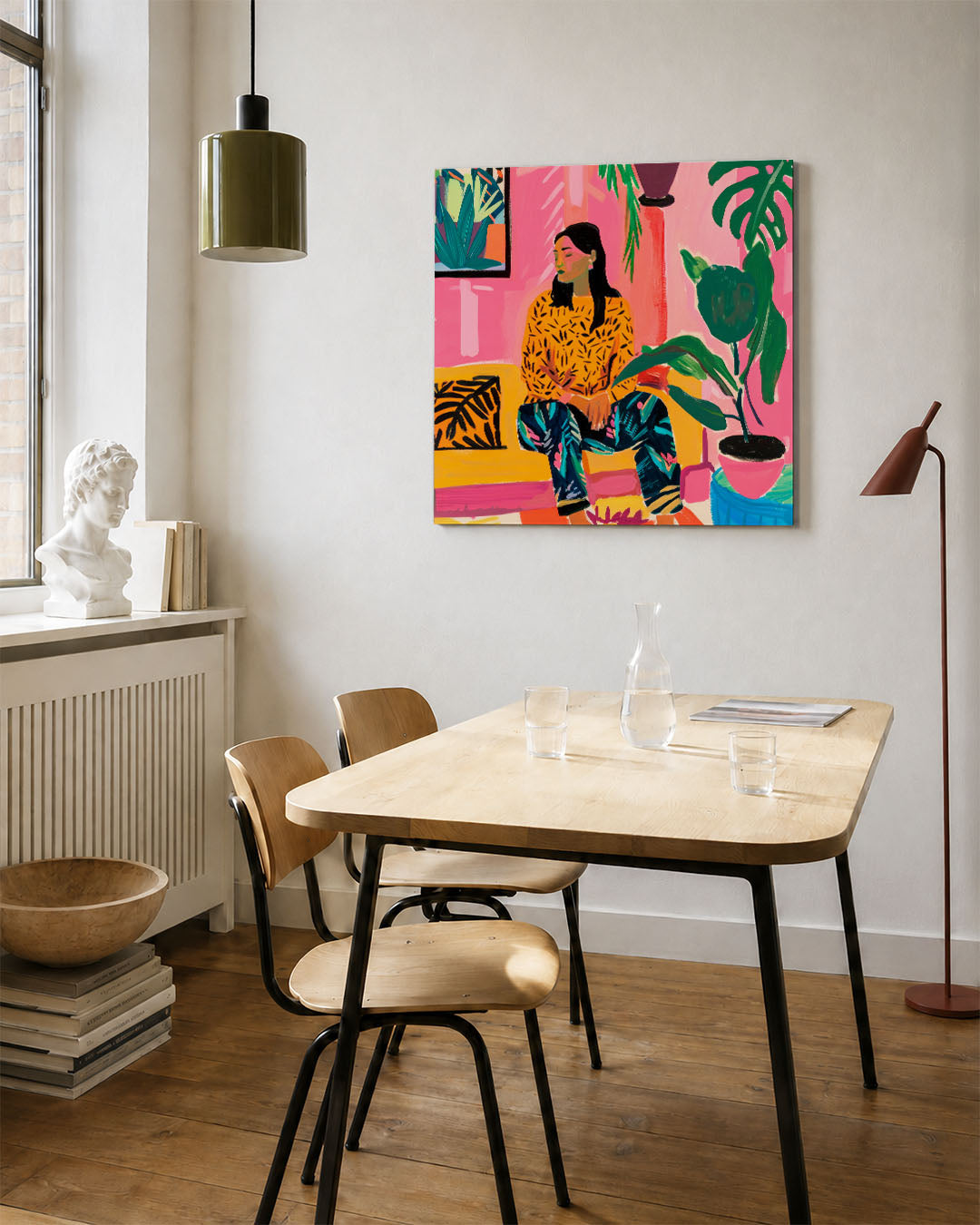 Vrolijke interieur scène Kunstwerk