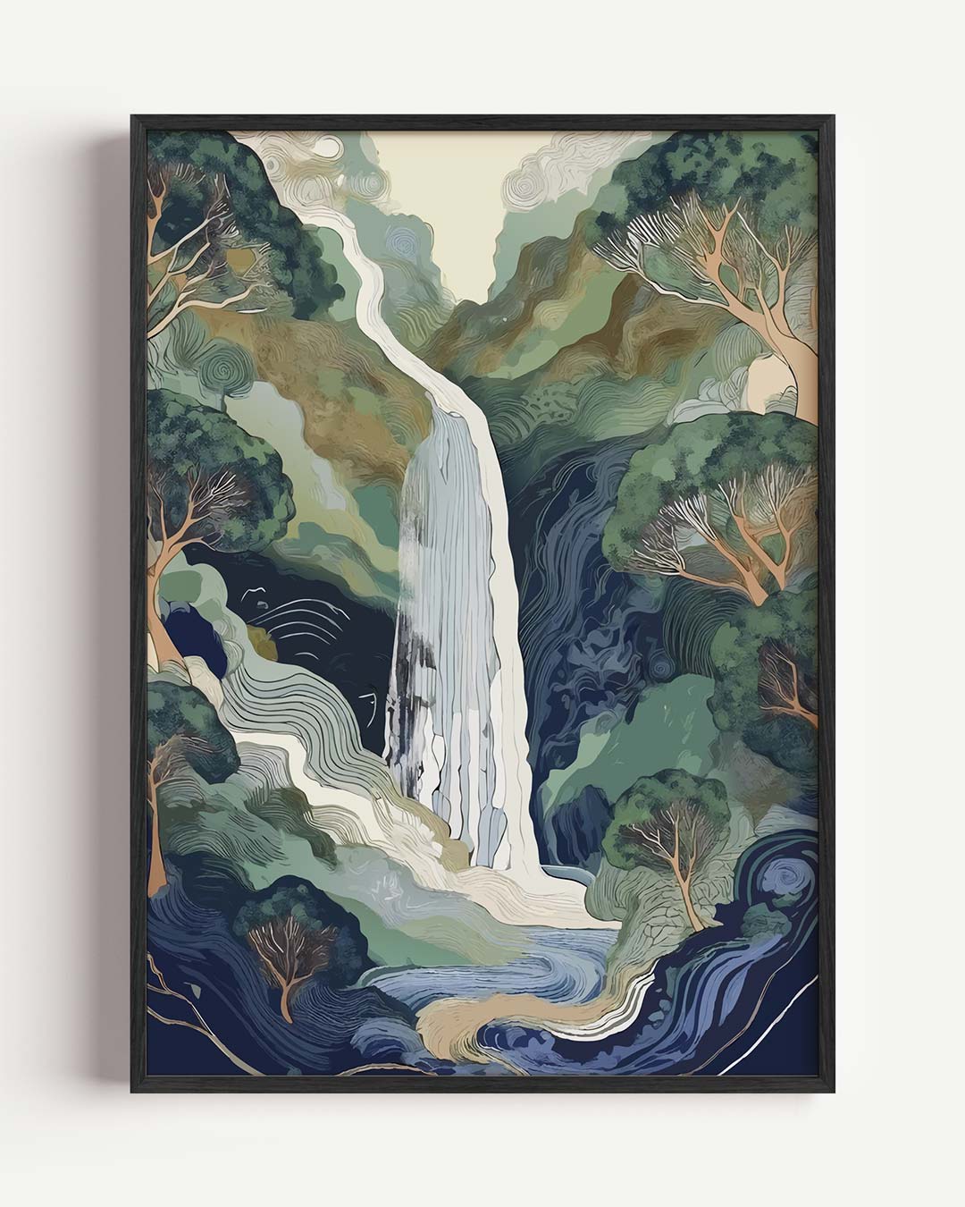 Betoverende Waterval Natuurposter-WallArtistic