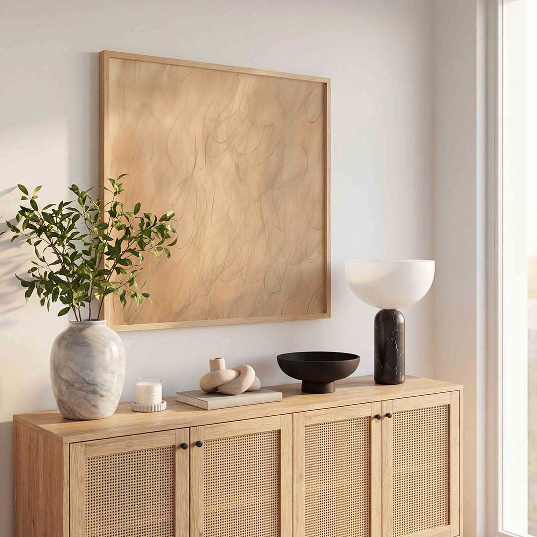 Beige lijnen Poster