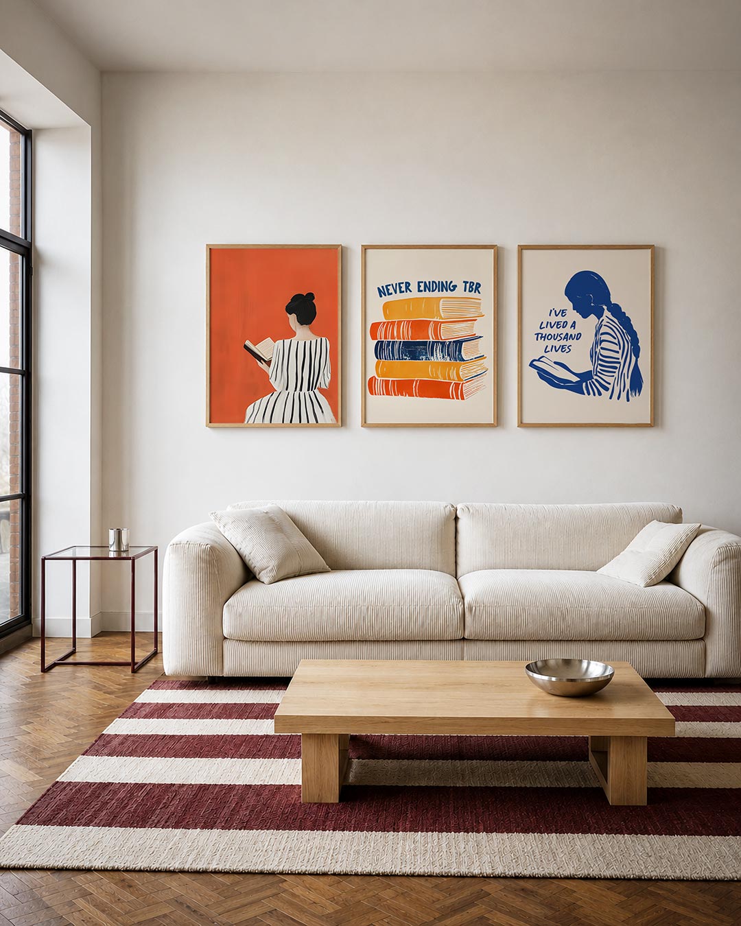 Lezende vrouw Posterset