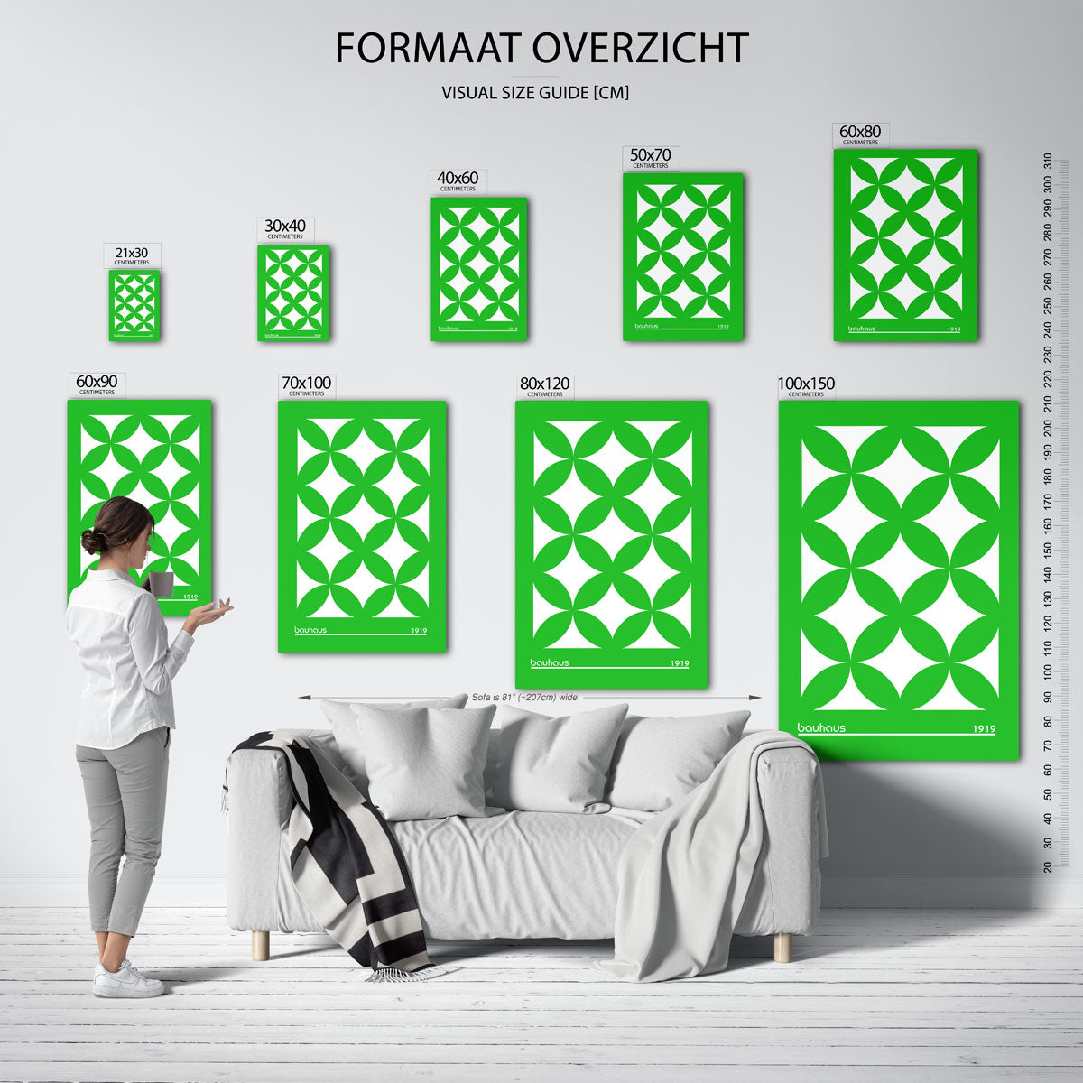Groene vormenritme Poster